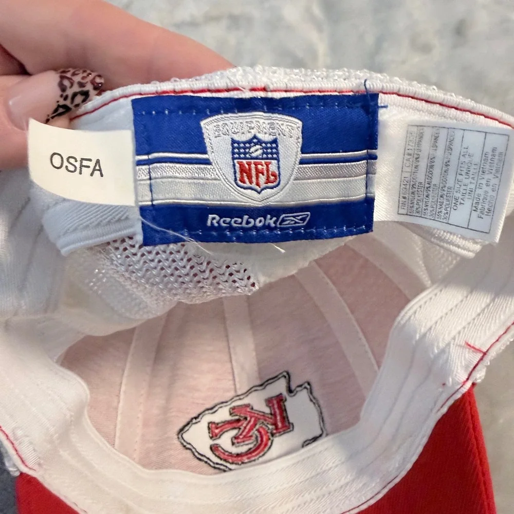 Kansas City Chiefs Reebok NFL Equipment Hat Red White Mesh Trucker Y2K OSFA
